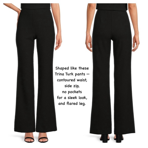 NWOT Trina Turk Vibrant Olive Green High Waisted Side Zip Flared Pants size 6 - Picture 4 of 13